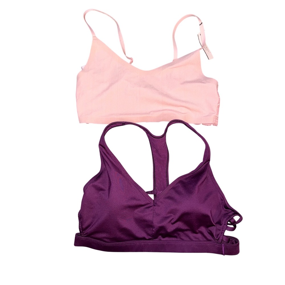 Victoria's Secret Bralette & Victoria Sport Sports Bra Bundle Pink Purple L NWT